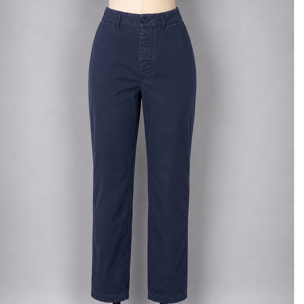 Alex Mill Womens Navy Blue High Rise‎ Cotton Twill Chino Pants Size 8 Button Fly